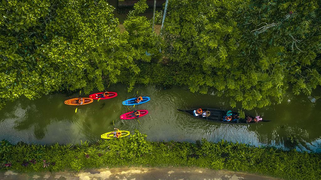 Aerial view of Maravanthuruthu in Kottayam