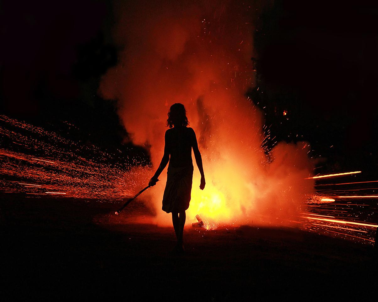 Fireworks at Arattupuzha Pooram