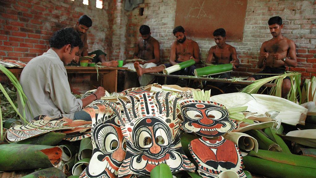 Making of Padayani Kolam