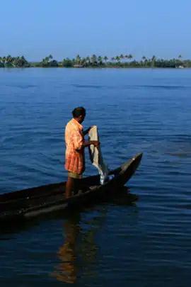 Placid backwater stretch of Ashtamudi