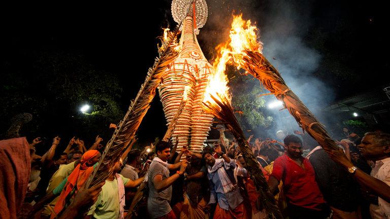 Decorated Huge Swan Effigies of Neelamperoor