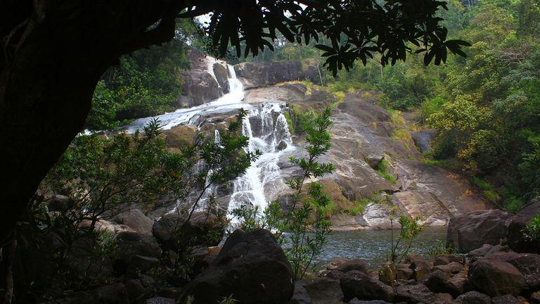 Meenmutty falls in Thiruvananthapuram